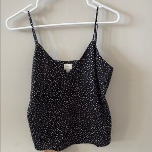 Black and White Crop Camisole with Relaxed Fit